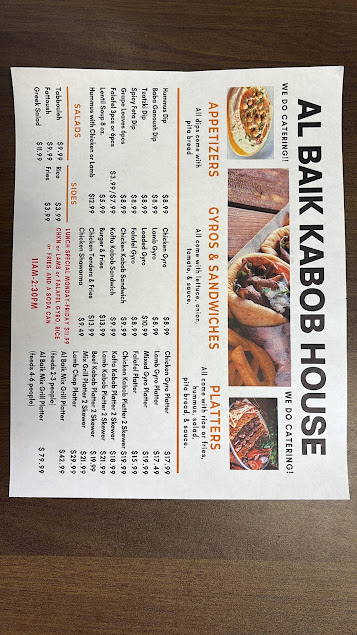 Menu Al Baik Kabob And Gyro House - 1