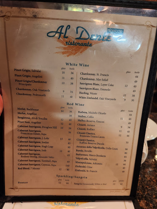 Menu Al Dente Ristorante - 2