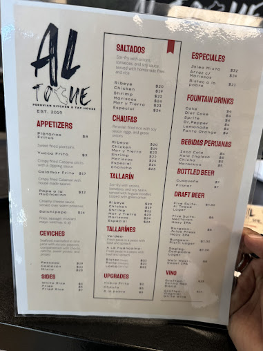Menu Al Toque Peruvian Kitchen - 0