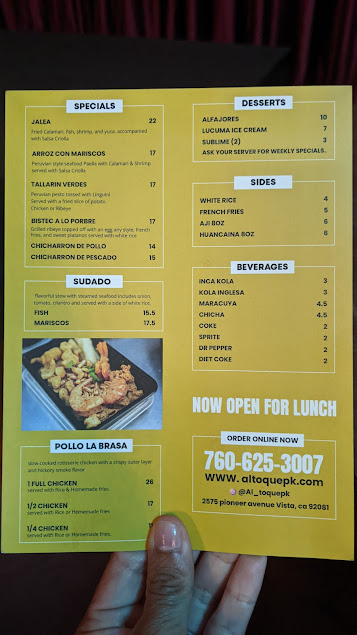 Menu Al Toque Peruvian Kitchen - 2