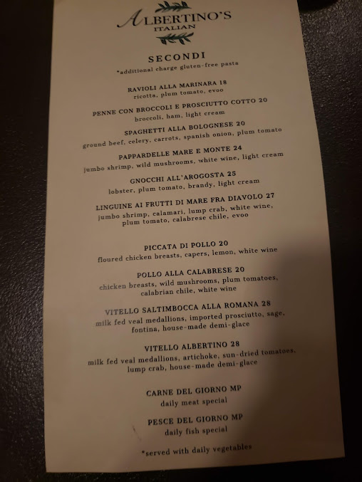 Menu Albertinos Italian - 0