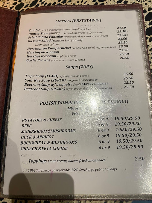 Menu Alchemy Polish Cafe Restaurant - 0