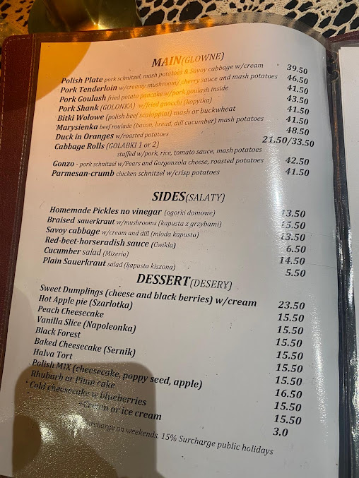 Menu Alchemy Polish Cafe Restaurant - 8