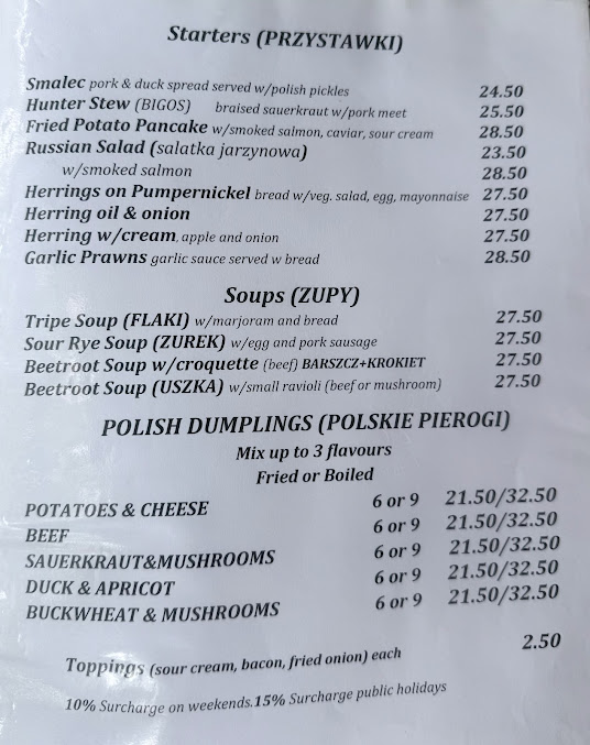 Menu Alchemy Polish Cafe Restaurant - 9