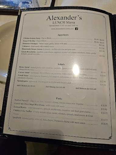 Menu Alexander's Mediterranean Cuisine - 5