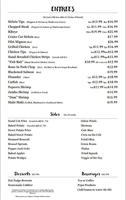 Menu Almost On The Lake - 0
