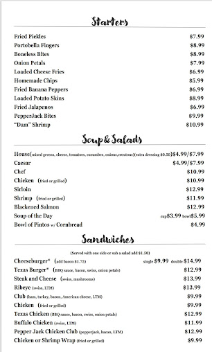 Menu Almost On The Lake - 1