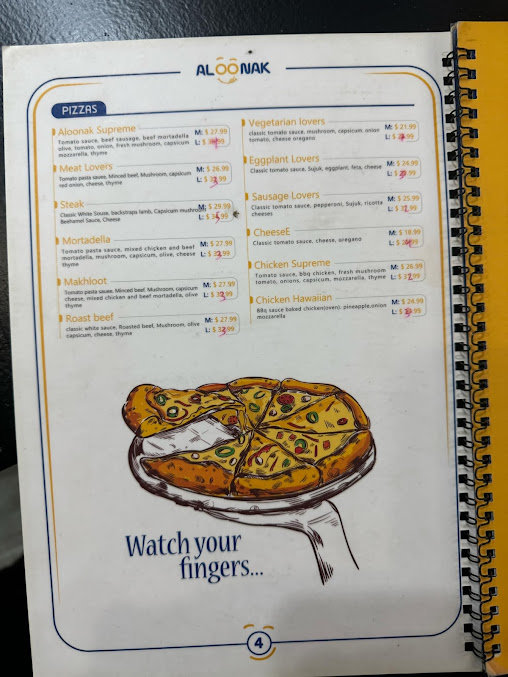 Menu Aloonak - 9