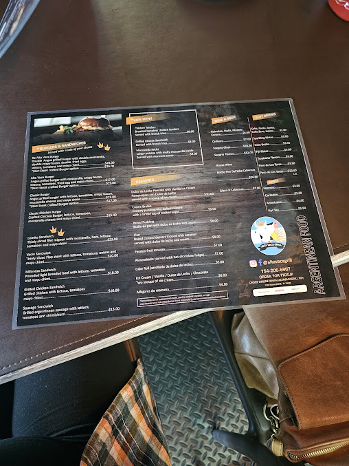 Menu Alta Vaca Grill Argentinean Restaurant - 1