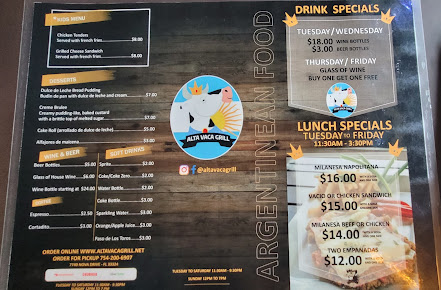 Menu Alta Vaca Grill Argentinean Restaurant - 4