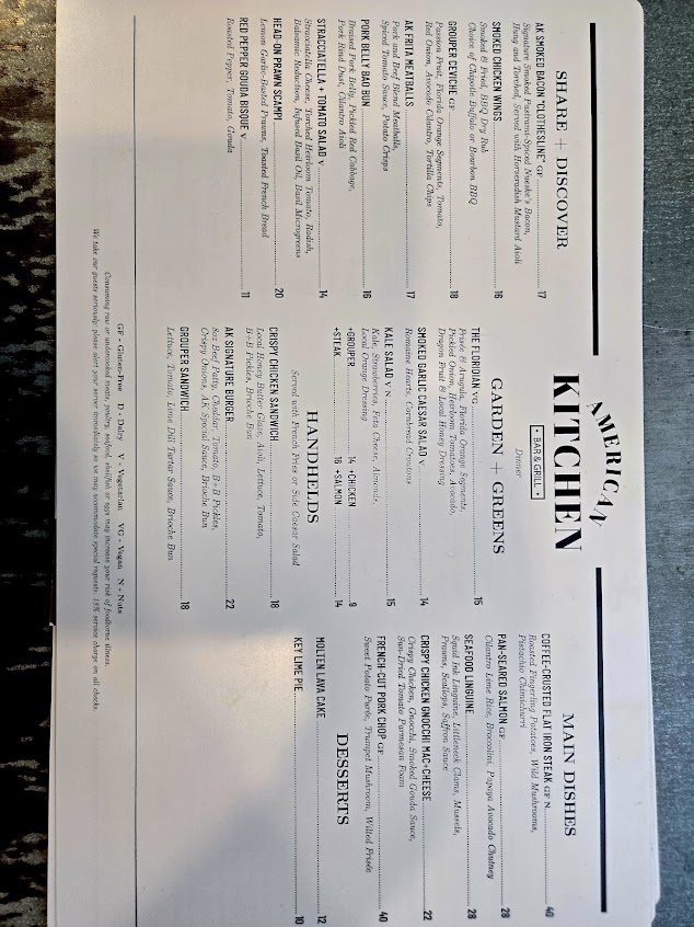Menu American Kitchen Bar Grill - 3