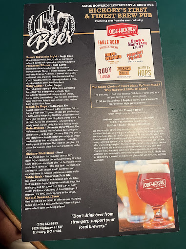 Menu Amos Howards Brew Pub - 2