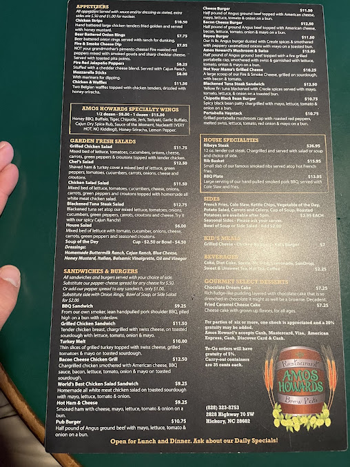 Menu Amos Howards Brew Pub - 9