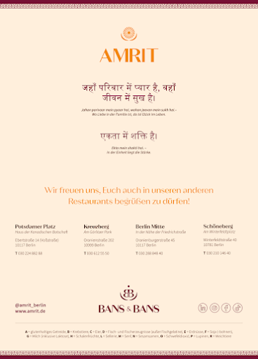 Menu Amrit - Indisches Restaurant Berlin Kreuzberg - 6