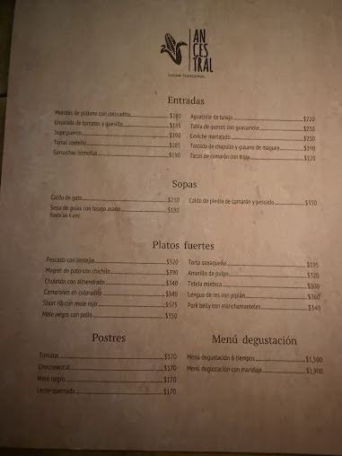 Menu Ancestral Cocina Tradicional - 1