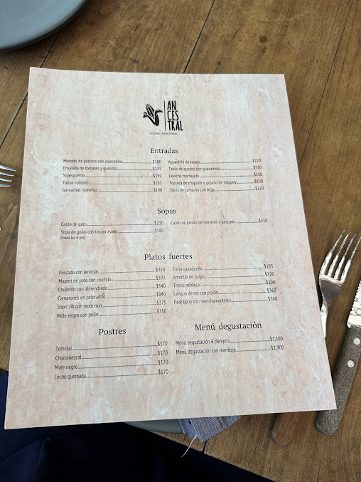 Menu Ancestral Cocina Tradicional - 2