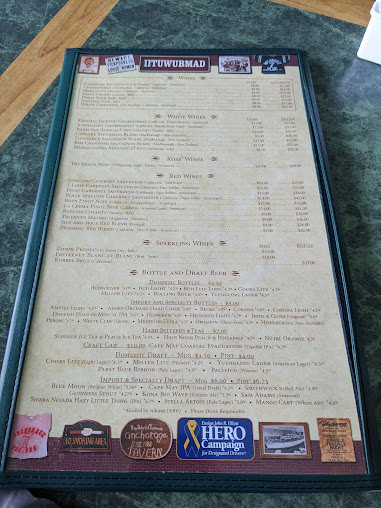 Menu Anchorage Tavern Restaurant - 5