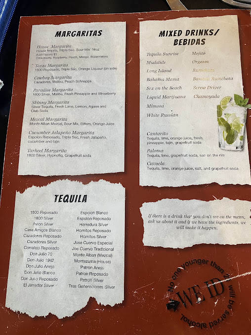Menu Andale Way Mexican Grill - 1