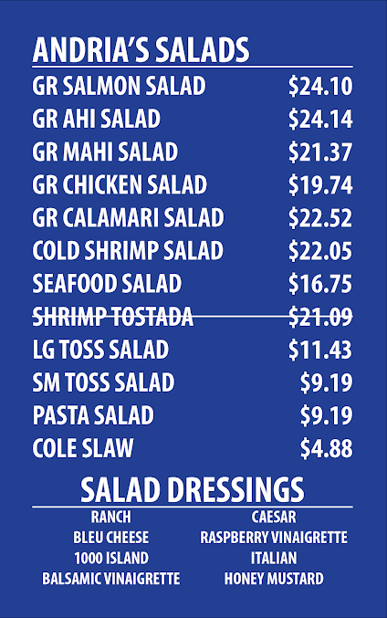 Menu Andrias Seafood - 0