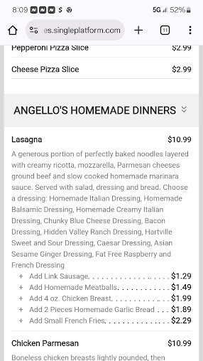Menu Angelos 2 - 0