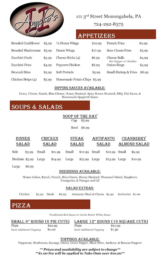 Menu Angelos Ii - 1