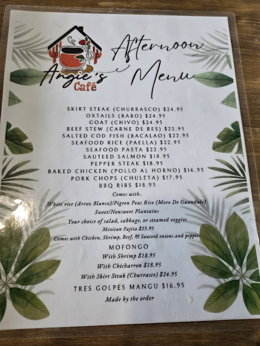 Menu Angies Cafe Stockbridge - 1