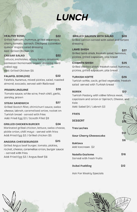 Menu Angora Hunters Hill - 0