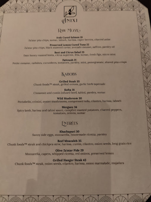 Menu Anixi Mediterranean Vegan Restaurant - 3