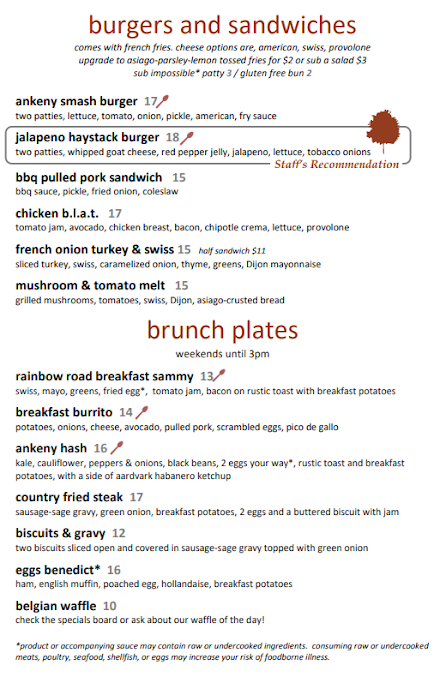 Menu Ankeny Tap Table - 14
