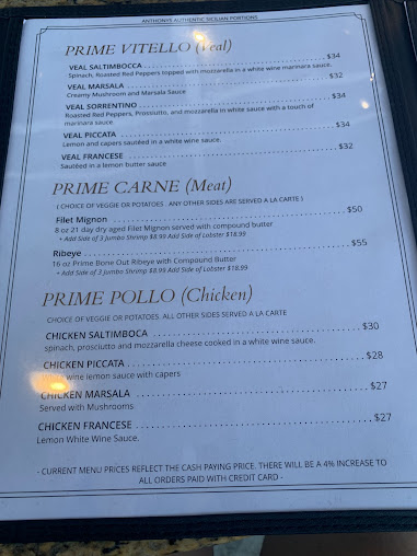 Menu Anthony's La Piazza Prime - 4