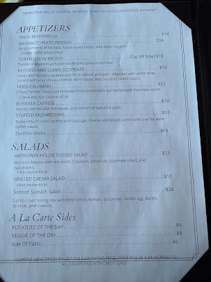 Menu Anthony's La Piazza Prime - 6