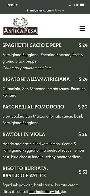Menu Antica Pesa Brooklyn - 6