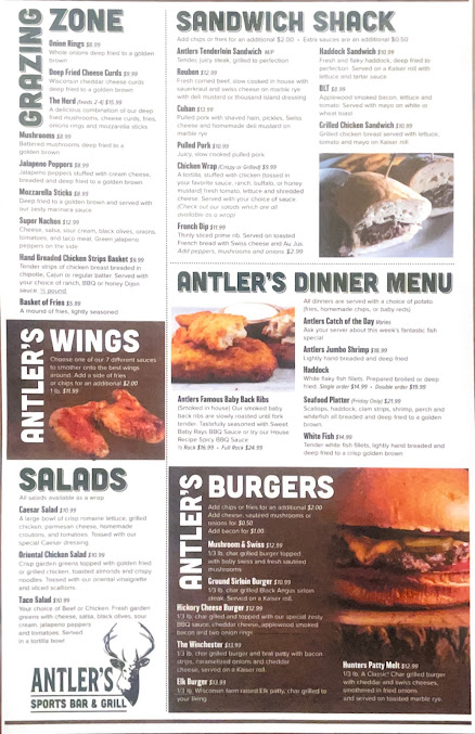 Menu Antlers Supper Club - 4