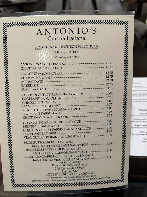 Menu Antonio's Cucina Italiano - 2