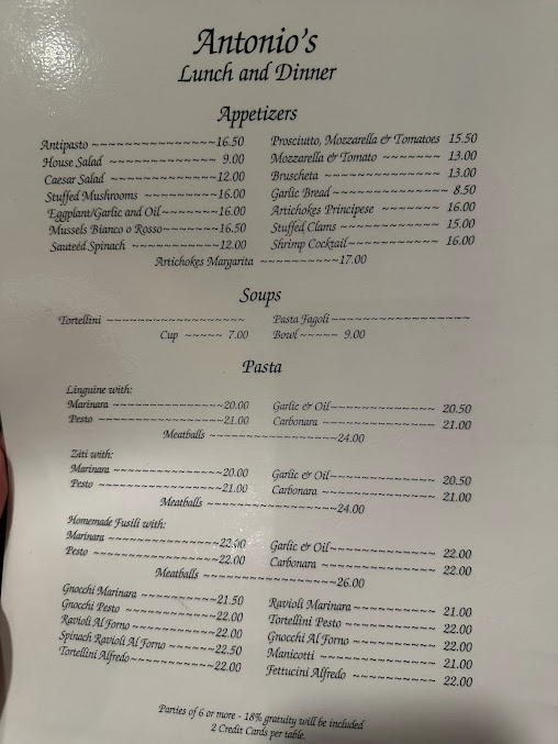 Menu Antonio's Cucina Italiano - 6