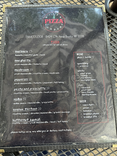 Menu Apizza: Dyker Pizza Company - 1