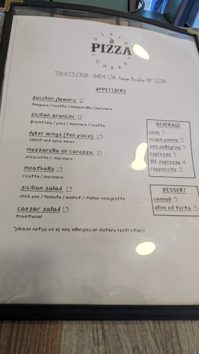 Menu Apizza: Dyker Pizza Company - 3