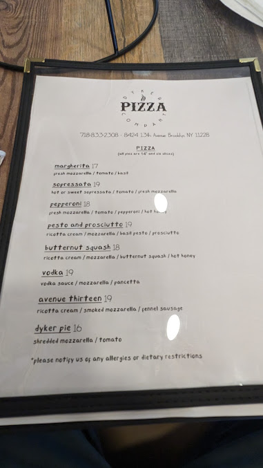 Menu Apizza: Dyker Pizza Company - 4