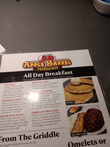 Menu Apple Barrel Restaurant - 1