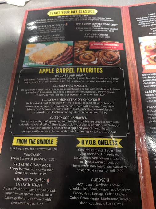 Menu Apple Barrel Restaurant - 3