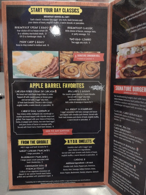 Menu Apple Barrel Restaurant - 9