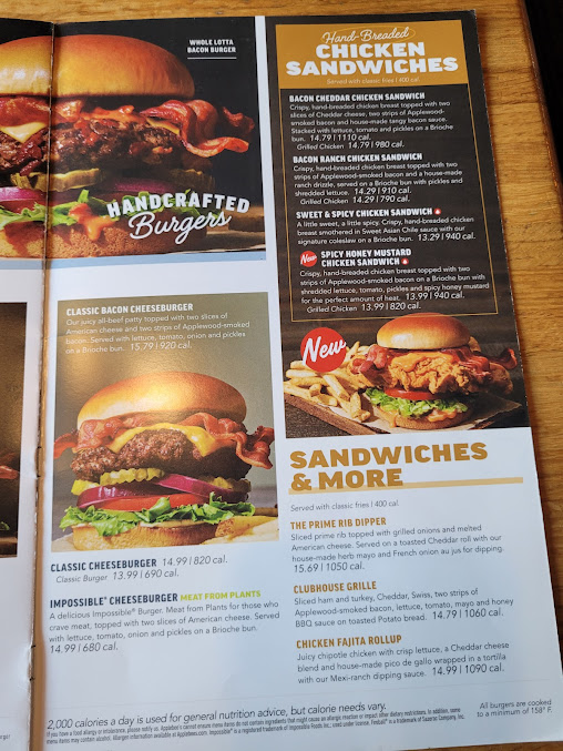Menu Applebee's Grill + Bar - 0