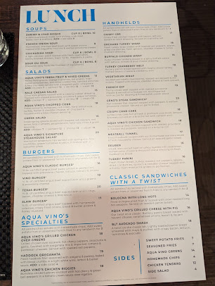 Menu Aqua Vino Restaurant - 0