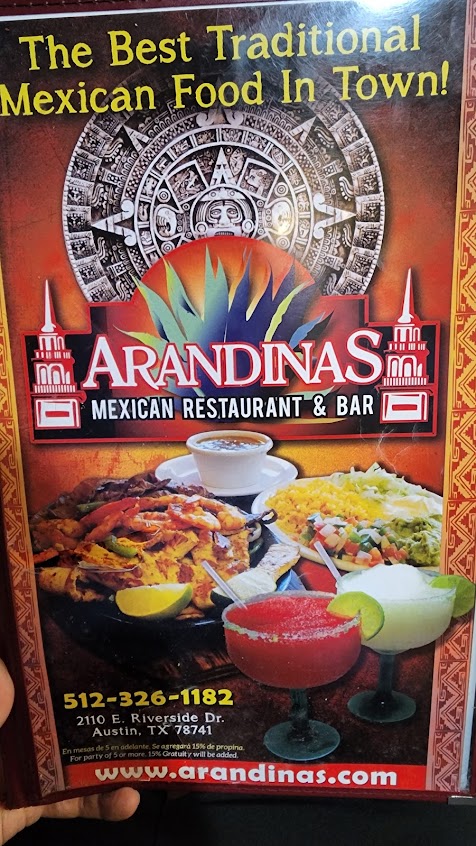 Menu Arandinas Mexican Restaurant Bar - 6