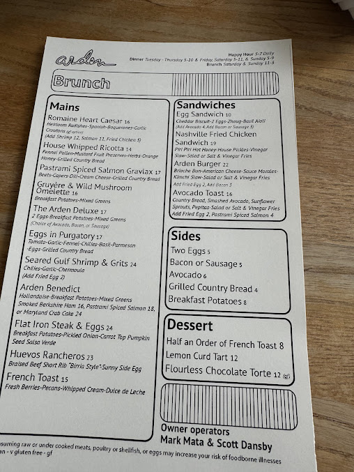 Menu Arden - 1
