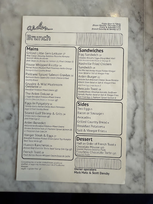 Menu Arden - 2
