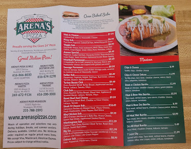 Menu Arenas Pizza Muskegon Wolflake - 0