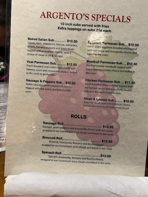 Menu Argentos Italian Bistro - 1