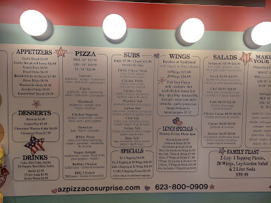 Menu Arizona Pizza Company Surprise - 1