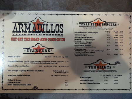 Menu Armadillos Texas Style Burgers - 3